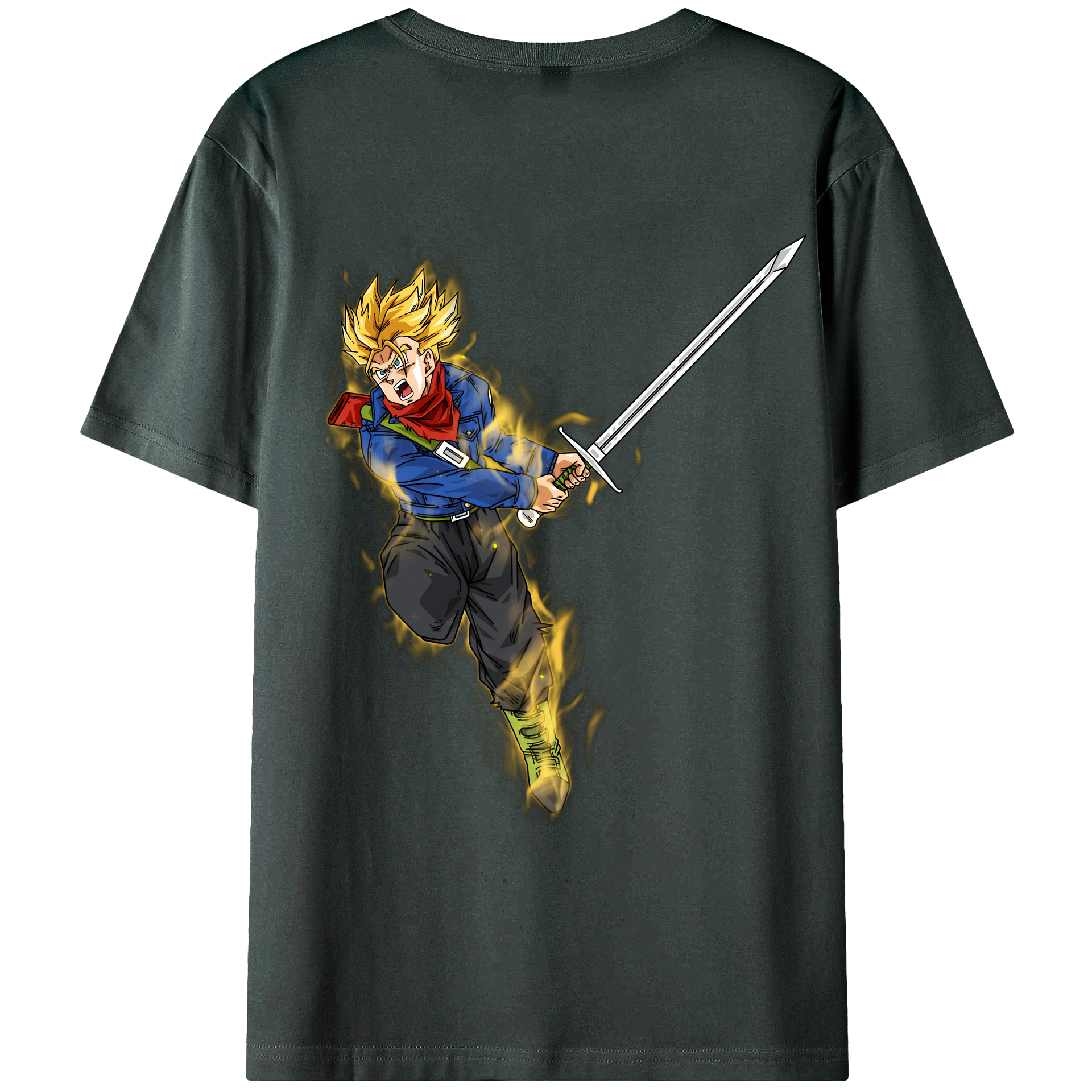 （画像用） 北斗の拳 Fist of the North Star 綿100％ メンズ半袖Tシャツ（バックプリント） 通気性